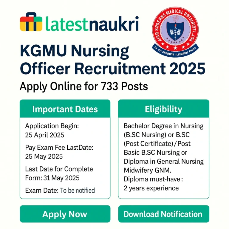 KGMU Lucknow Nursing Officer Recruitment